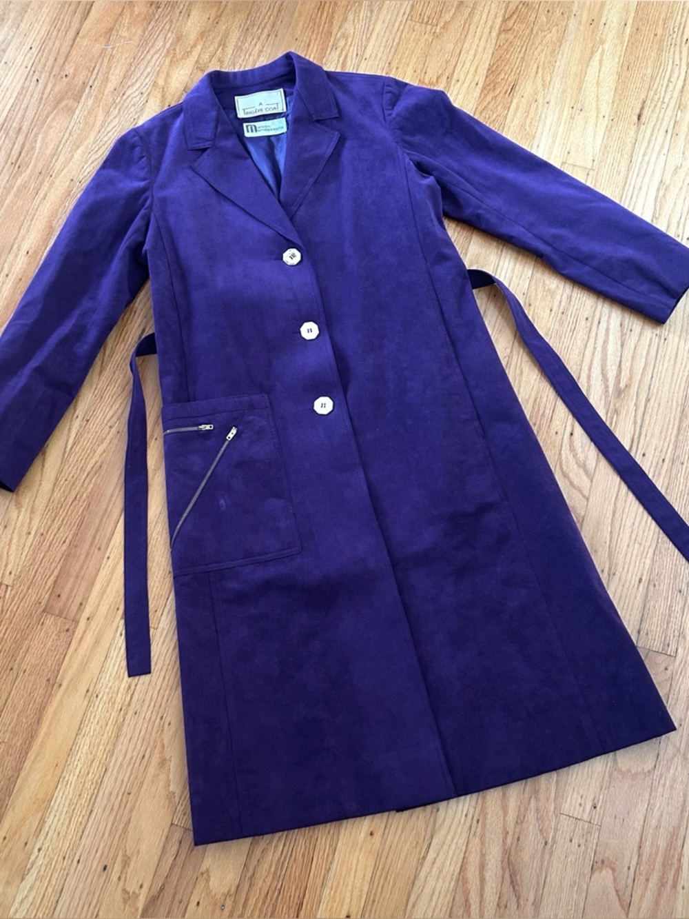 Gorgeous Vintage Purple Faux Suede Coat